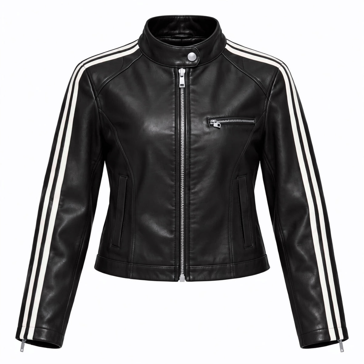 Skórzana kurtka damska z lampasami – LEATHER STRIPE
