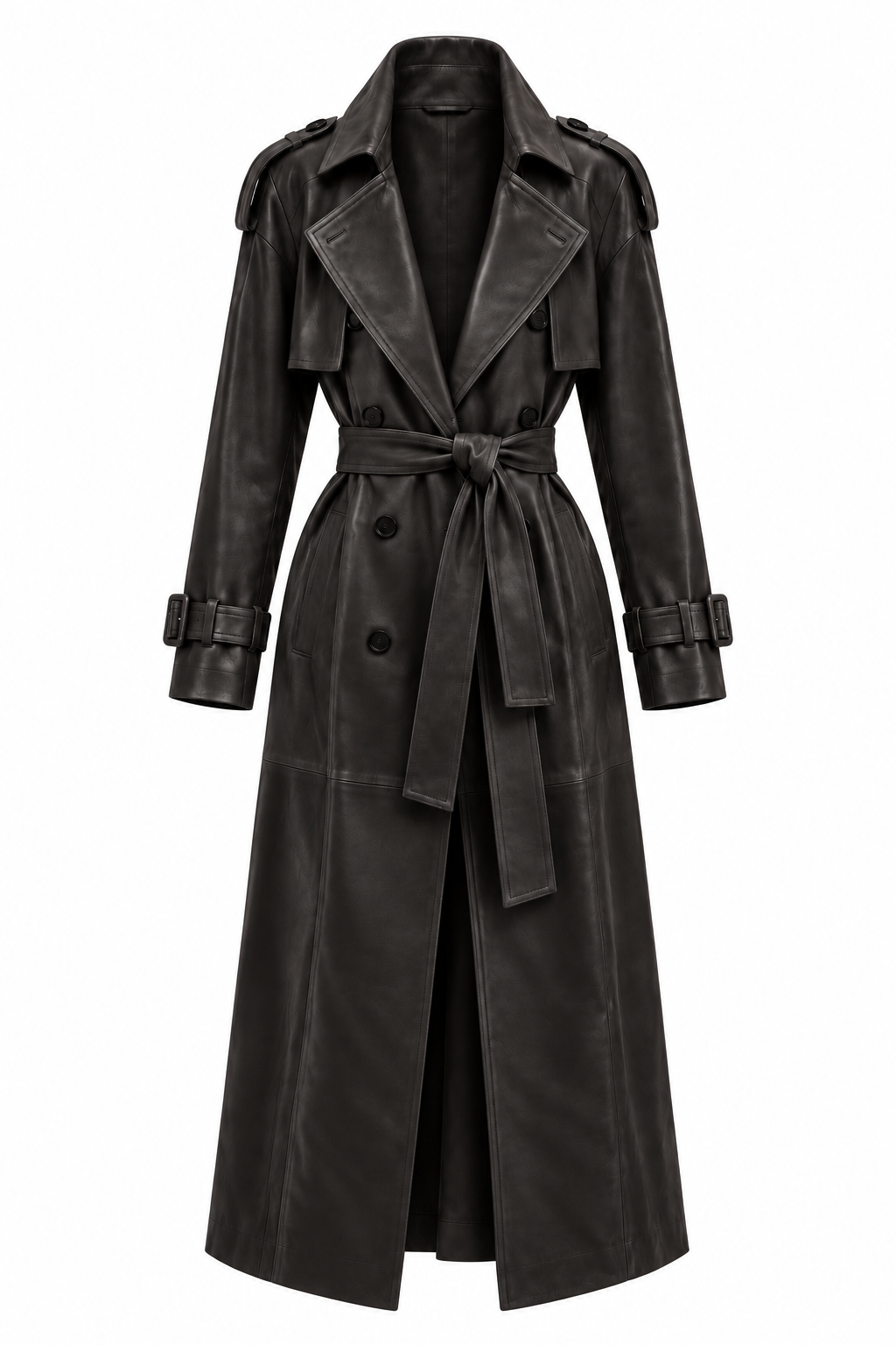 Zamszowy płaszcz damski maxi – SUEDE TRENCH