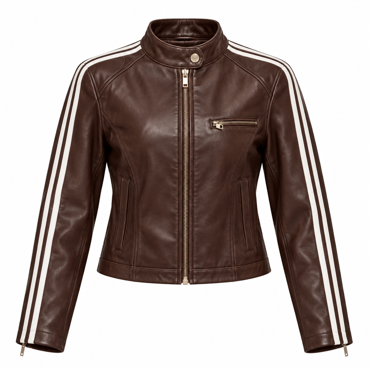 Skórzana kurtka damska z lampasami – LEATHER STRIPE