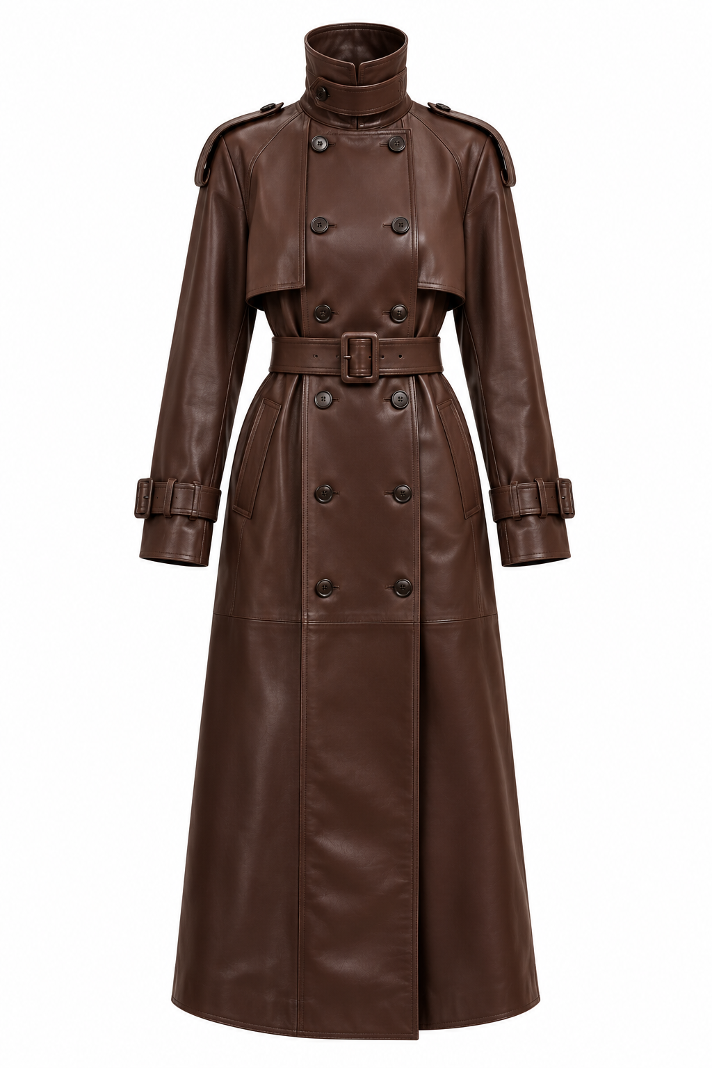 Zamszowy płaszcz damski maxi – SUEDE TRENCH